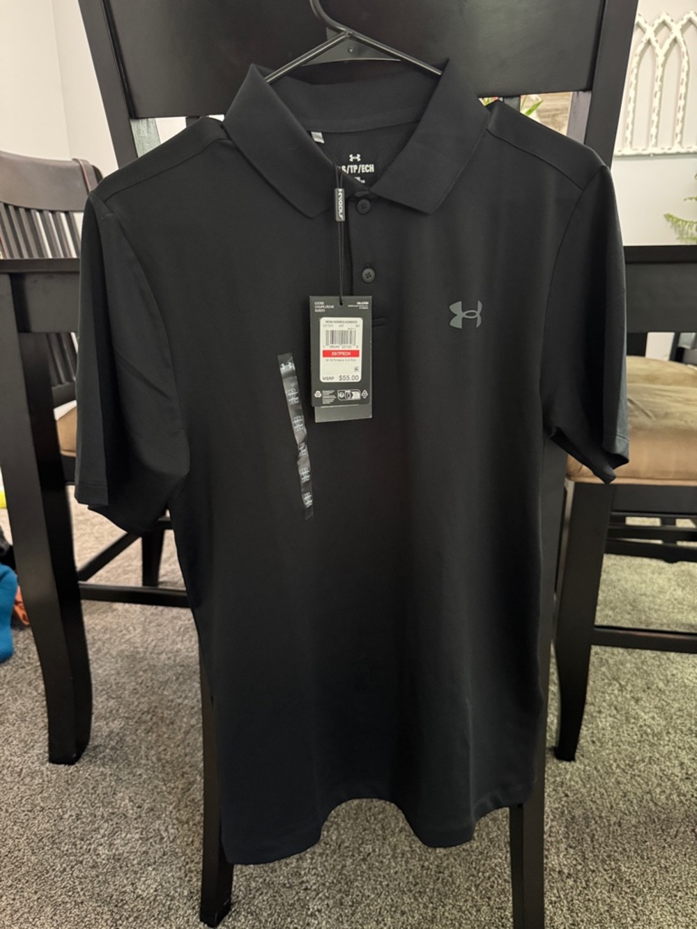 Under Armour Golf Black Men's Tech Polo